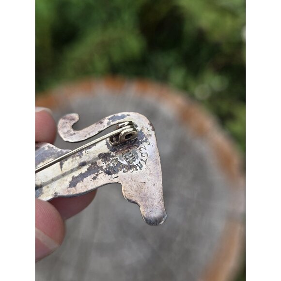 Taxco Cat Brooch Pin Abalone Shell Sterling Silver Vintage Jewelry Cute Retro - Picture 7 of 10